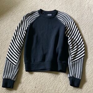 Christopher Raeburn Black and White Striped Sleeve Sweatshirt